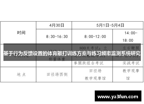 基于行为反馈设置的体育散打训练方案与练习频率监测系统研究